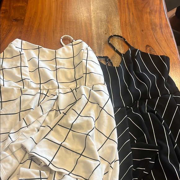 Purple Snow Pants - Chic Black and White Striped Dress
